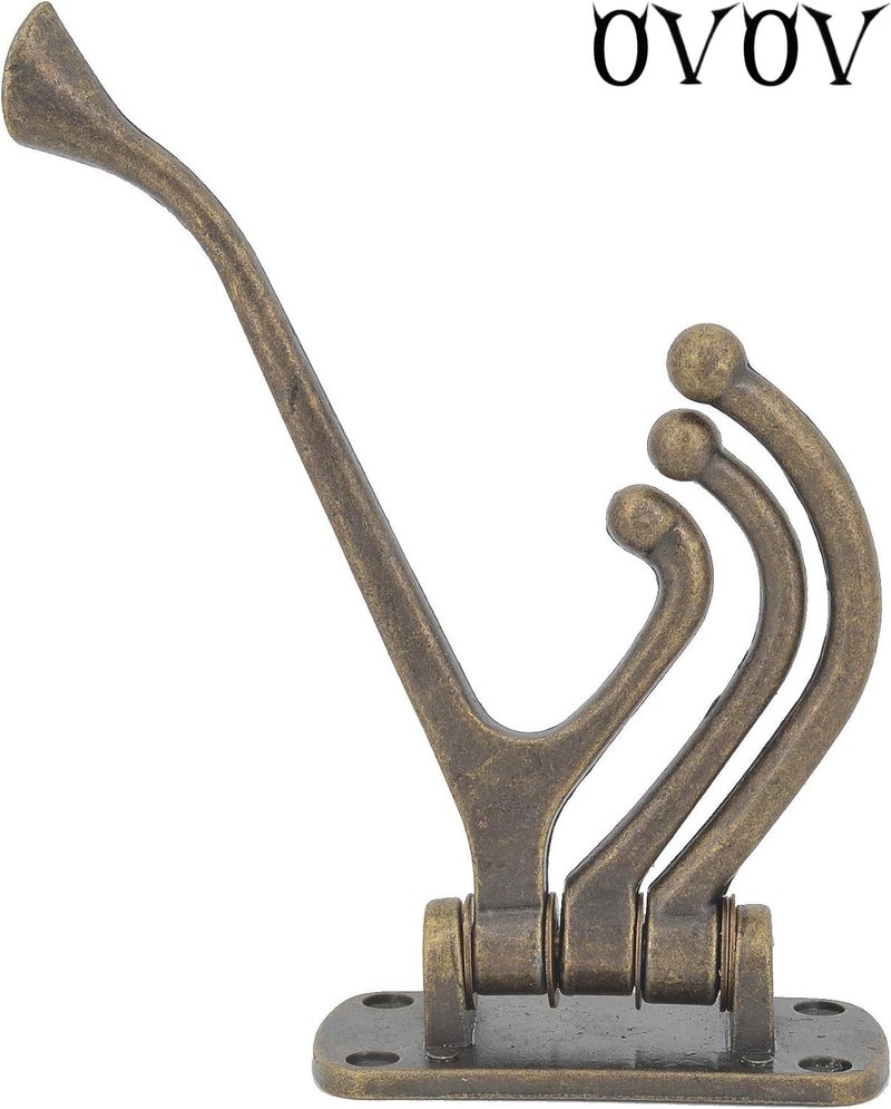 OVOV Rustic Tirple Swivle Hook Zinc Alloy Wall Mounted Coat Hook Multifunctional Foldable Decoration Robe Hook(Antique Bronze) - Image 2